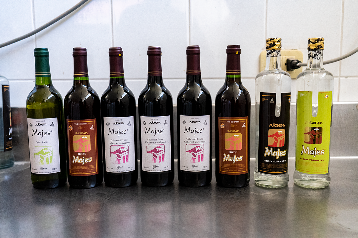 Productos del Pisco Autodema producidos por la Autoridad Autónoma de Majes